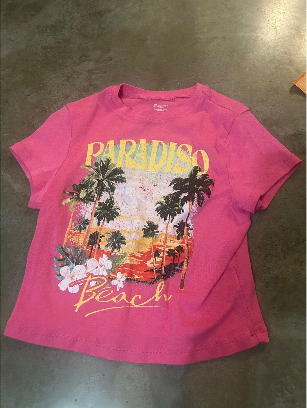 Mudd hot pink Paradise Beach graphic tee